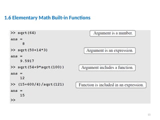 13
CHAPTER
ONE
1.6 Elementary Math Built-in Functions
 