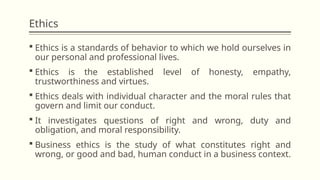 Basic Morality THE NATURE OF MORALITY. Introduction for business ethics. BASIC ...