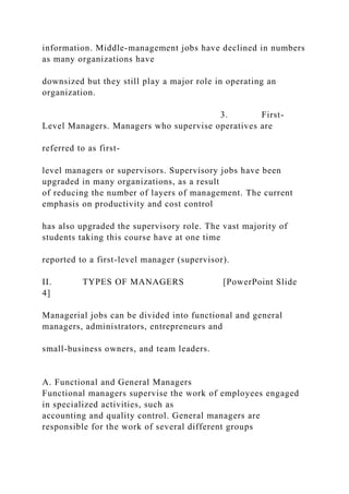 Chapter 1 THE MANAGER’S JOB [PowerPoint Slide 1] The p.docx