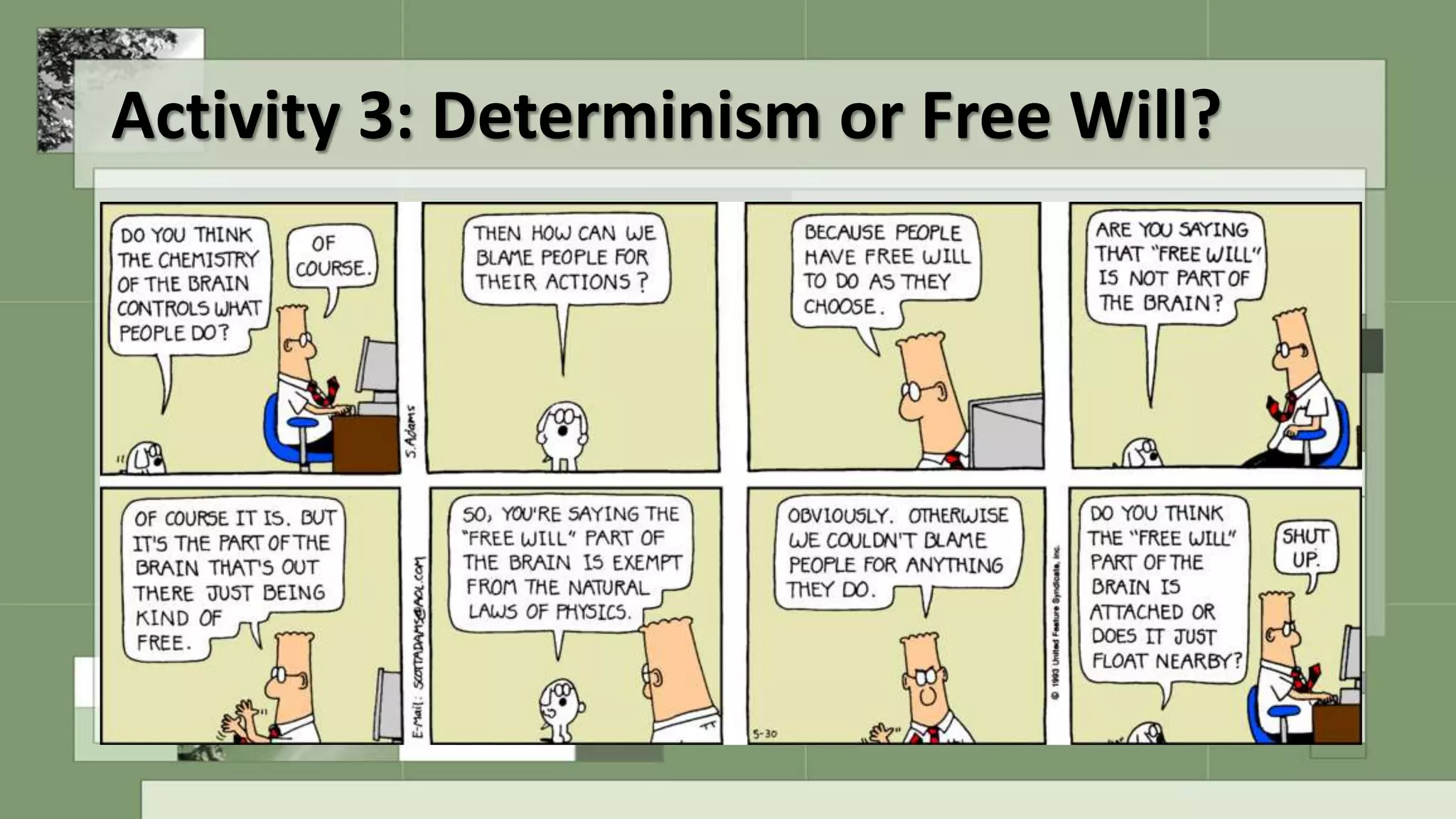 Activity 3: Determinism or Free Will?
 