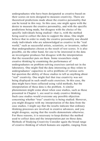 CHAPTER 1Two Case Studies in Creativity Creative thinking brings a.docx