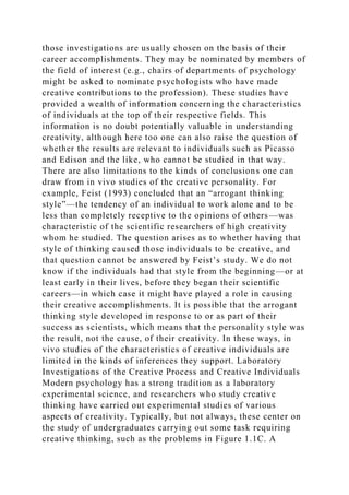 CHAPTER 1Two Case Studies in Creativity Creative thinking brings a.docx
