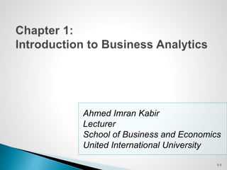 Ahmed Imran Kabir
Lecturer
School of Business and Economics
United International University
1-1
 