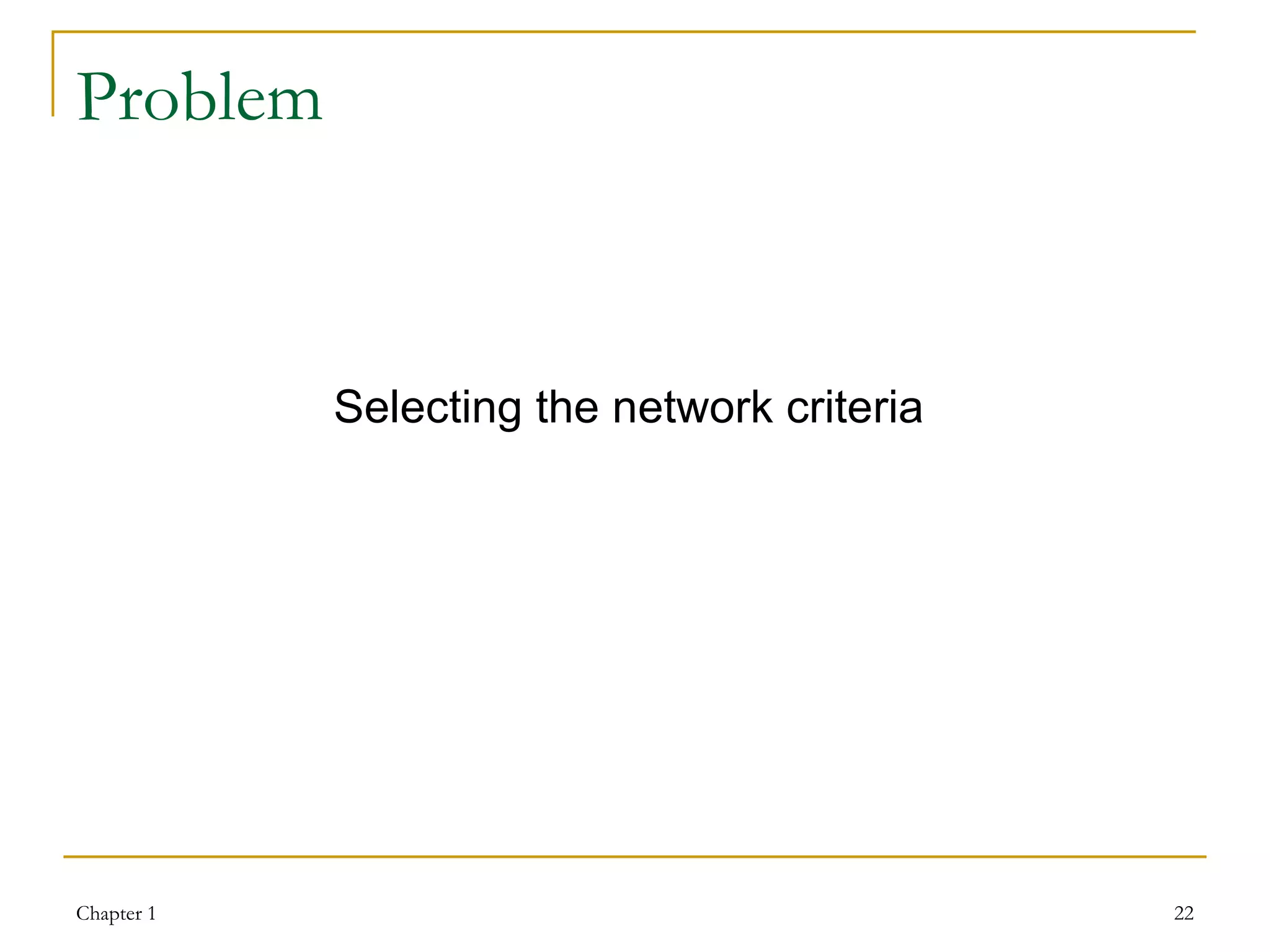 Problem Selecting the network criteria  