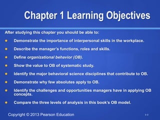 Chapter 1 what is organizational behavior | PPTX