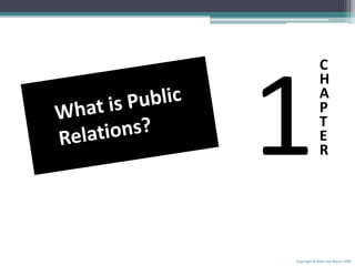 Copyright © Allyn and Bacon 2009 1 C H A P T E R What is Public Relations? 
