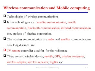 Comprehensive Overview of Wireless Communication Technologies and ...