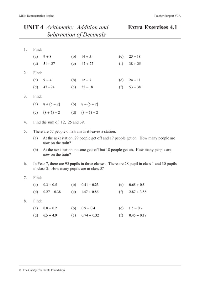 Chapter One Worksheet Chapter 1 worksheets | PDF