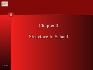 © Hoy 2003
.
Chapter 2Chapter 2
Structure In SchoolStructure In School
 