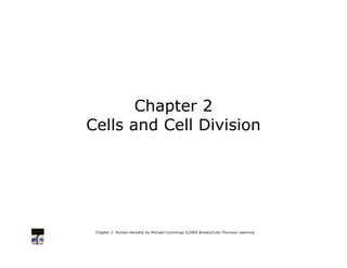 Chapter 2 Human Heredity by Michael Cummings ©2006 Brooks/Cole-Thomson Learning
Chapter 2
Cells and Cell Division
 