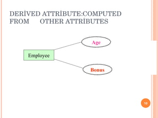 DERİVED ATTRİBUTE:COMPUTED FROM  OTHER ATTRİBUTES Employee Age Bonus 