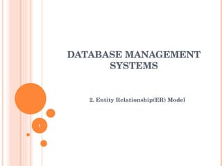 2. Entity Relationship(ER) Model DATABASE MANAGEMENT SYSTEMS 
