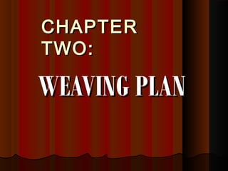 CHAPTERCHAPTER
TWO:TWO:
WEAVING PLANWEAVING PLAN
 