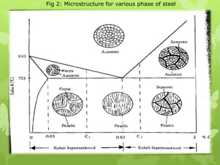 Fig 2: Microstructure for various phase of steel