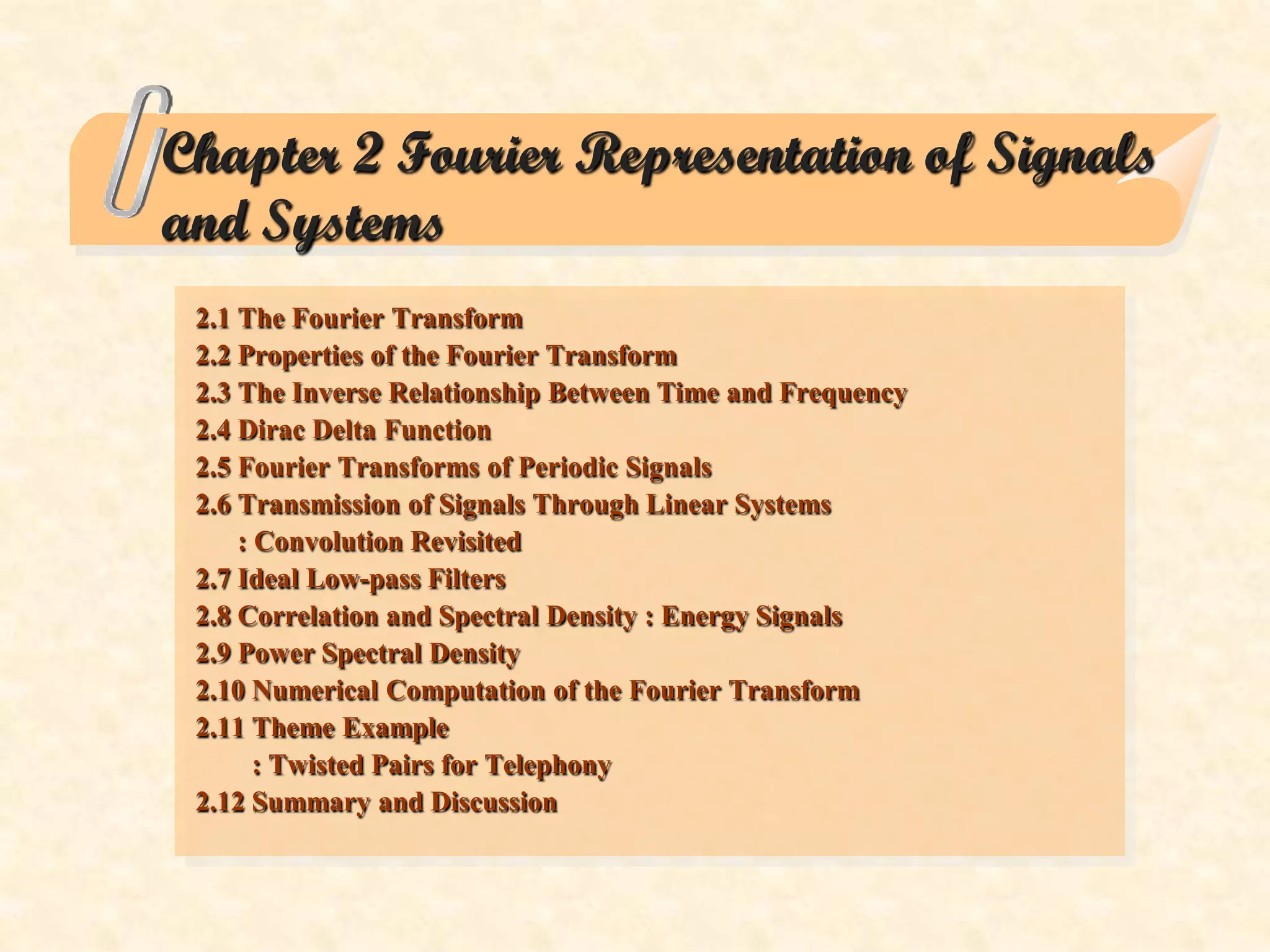 fourier representation of signal and systems | PDF