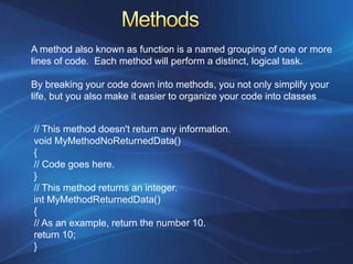 EnumerationAn enumeration is a group of related constants, each of which is given a descriptive name. Each value in an enumeration corresponds to a preset integer.enumUserType{Admin,Guest,Invalid}