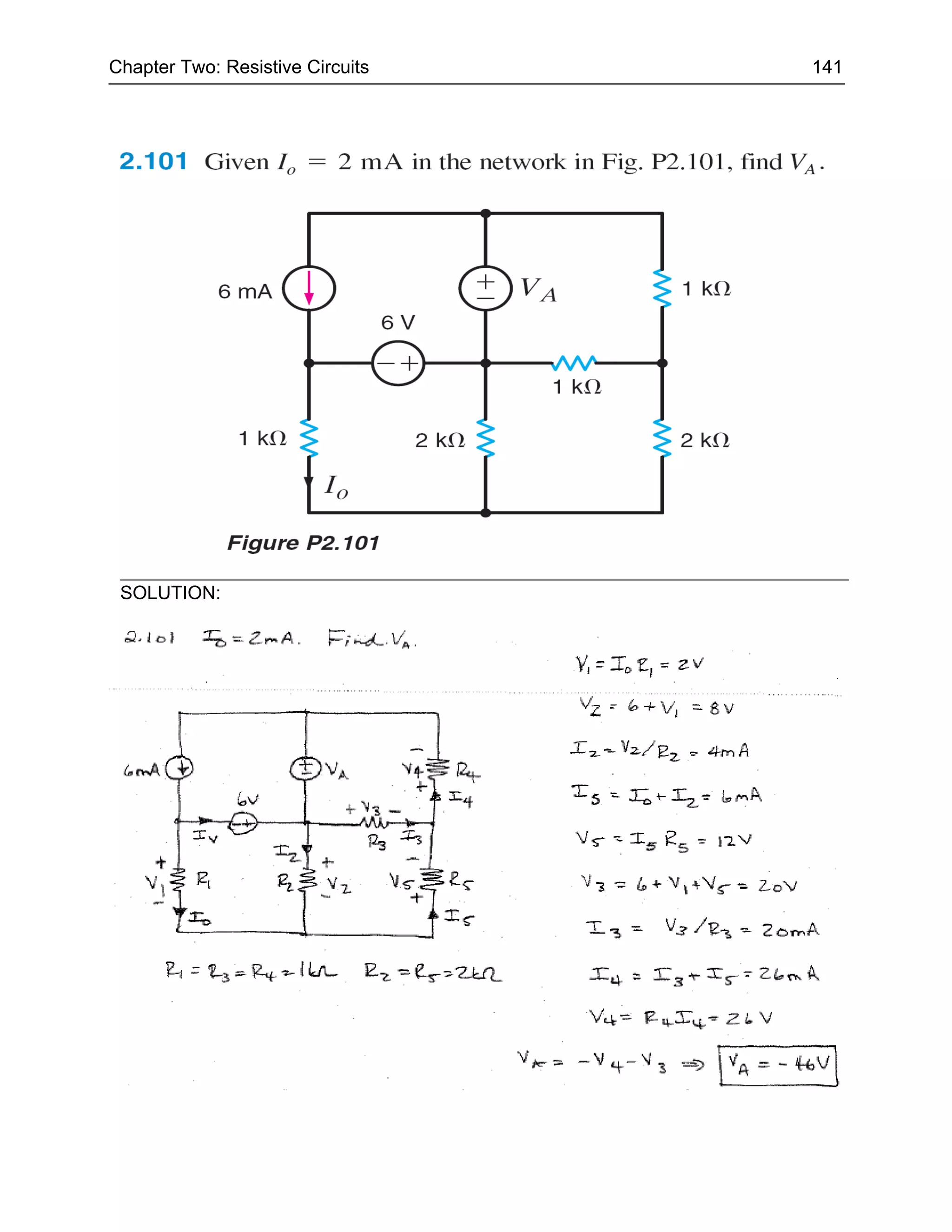 Chapter Two: Resistive Circuits   141




 SOLUTION:
 
