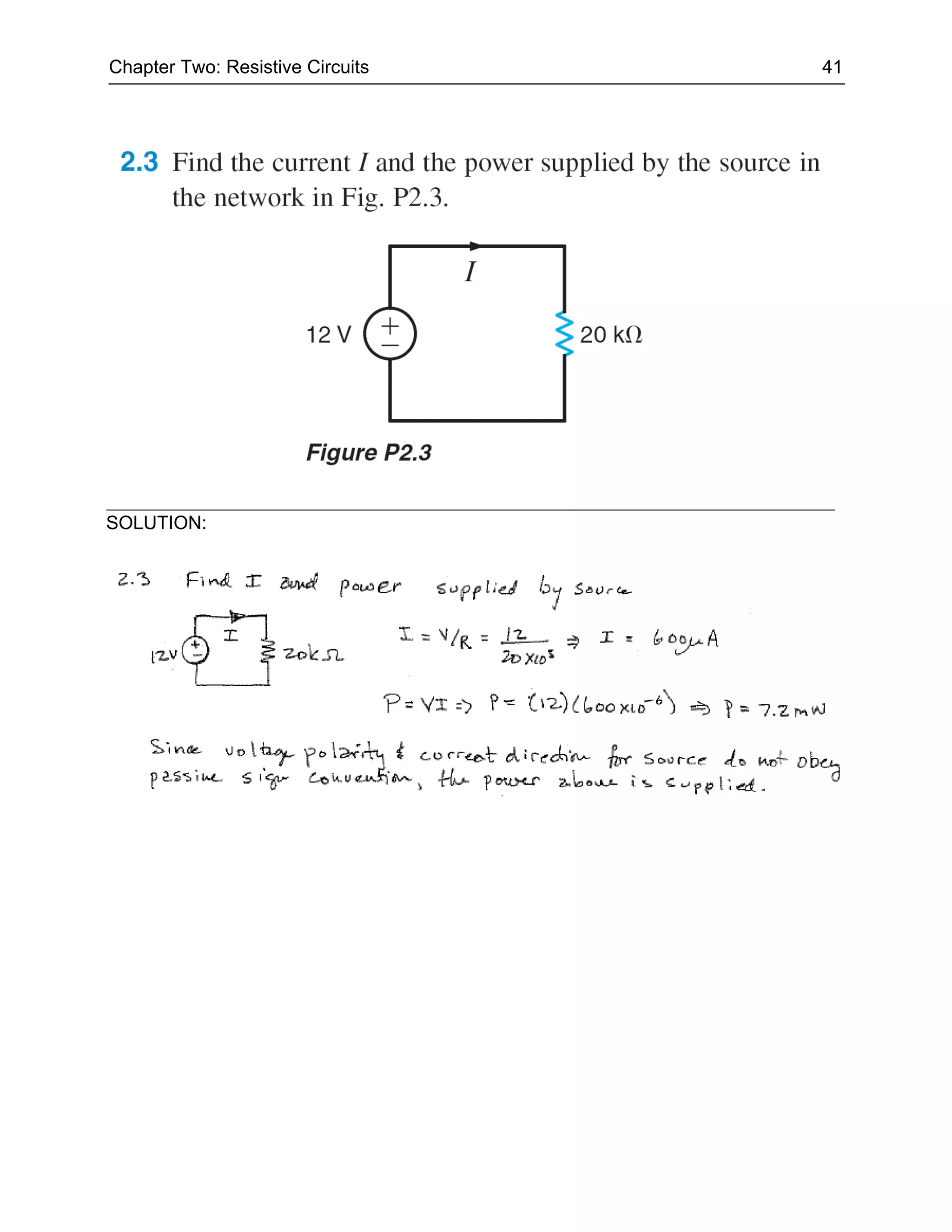 Chapter Two: Resistive Circuits   41




SOLUTION:
 