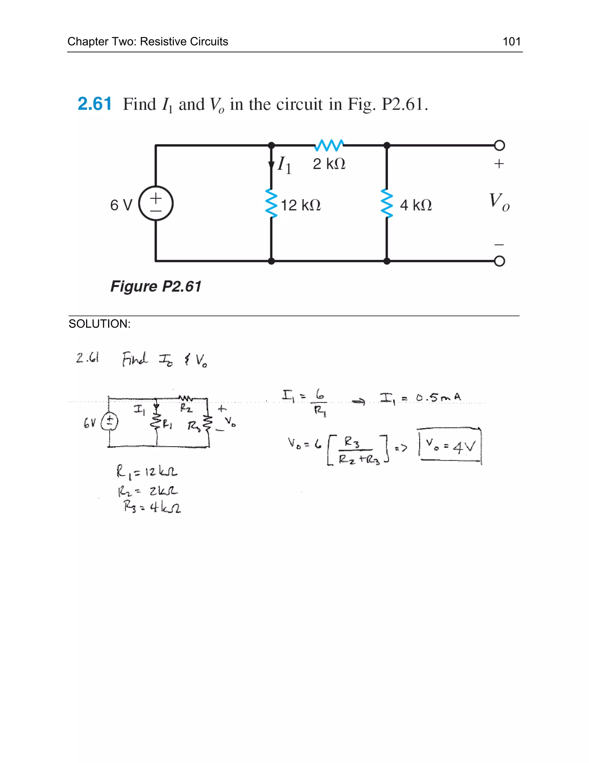 Chapter Two: Resistive Circuits   101




SOLUTION:
 