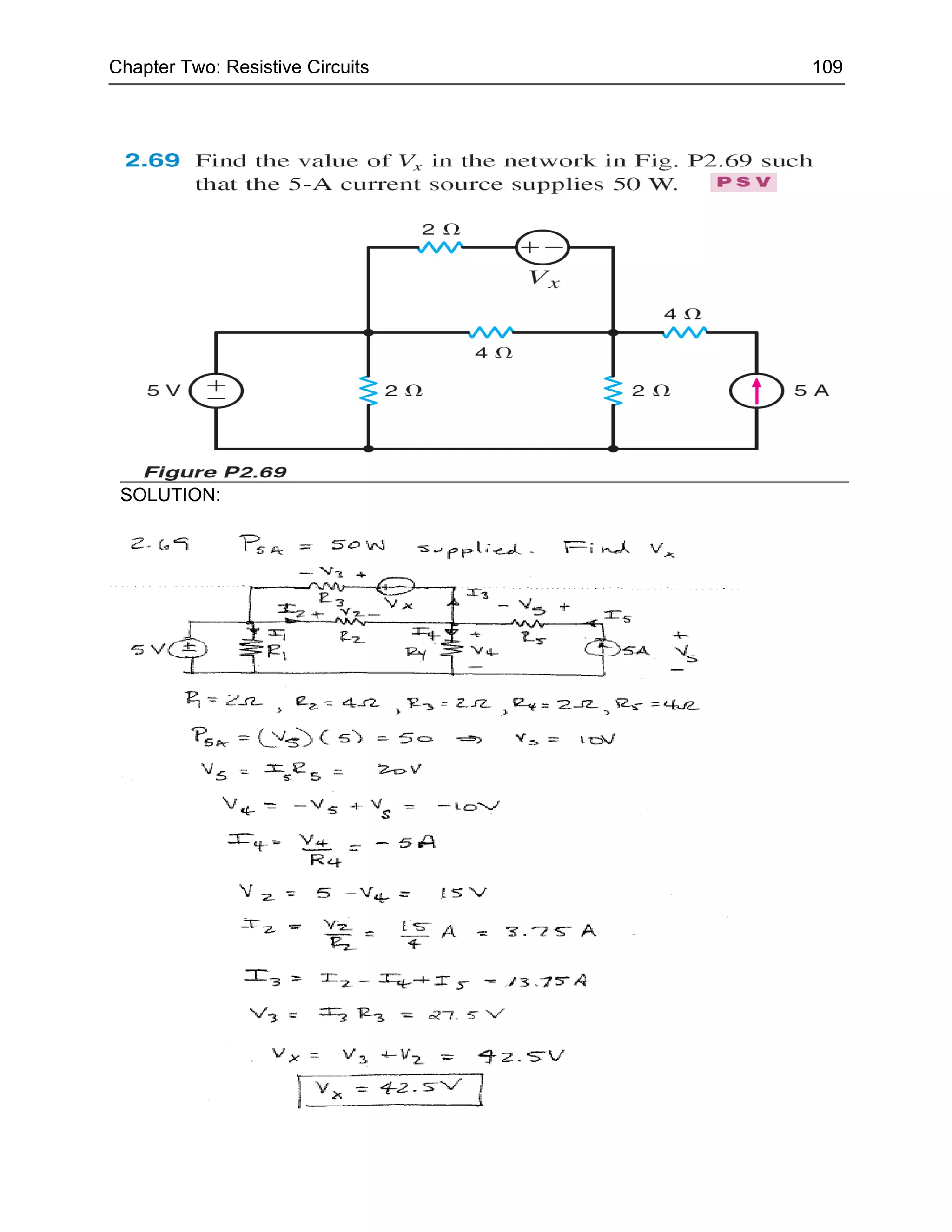Chapter Two: Resistive Circuits   109




 SOLUTION:
 