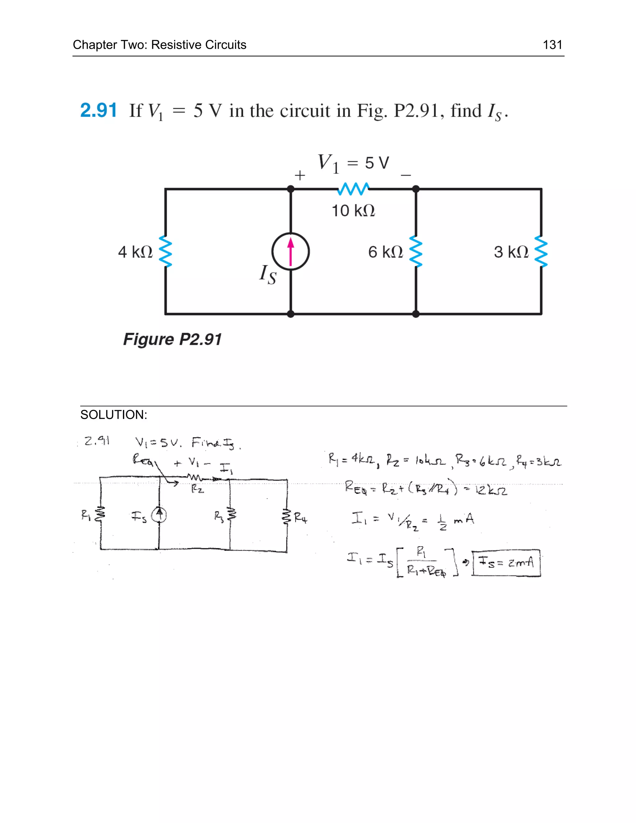 Chapter Two: Resistive Circuits   131




 SOLUTION:
 