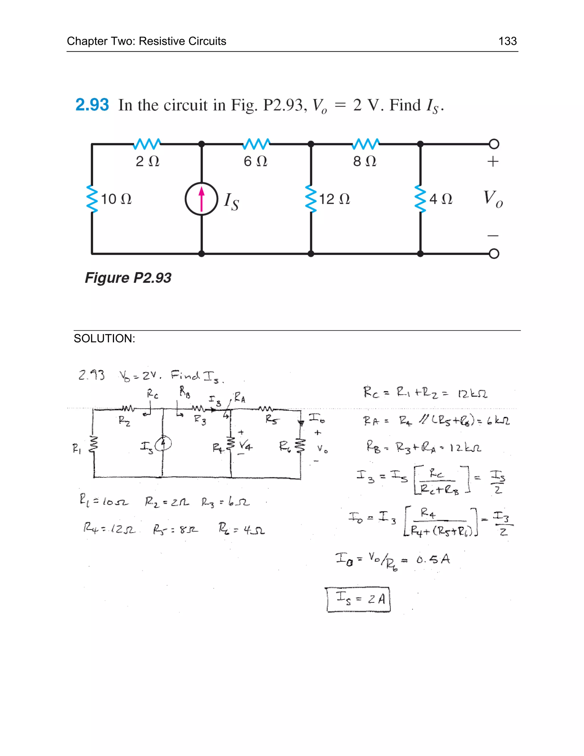Chapter Two: Resistive Circuits   133




 SOLUTION:
 