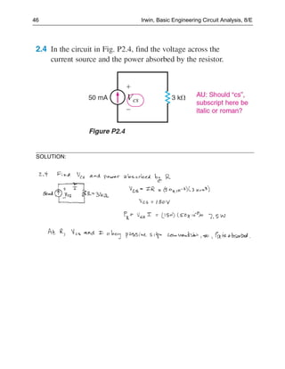 46           Irwin, Basic Engineering Circuit Analysis, 8/E




 SOLUTION:
 