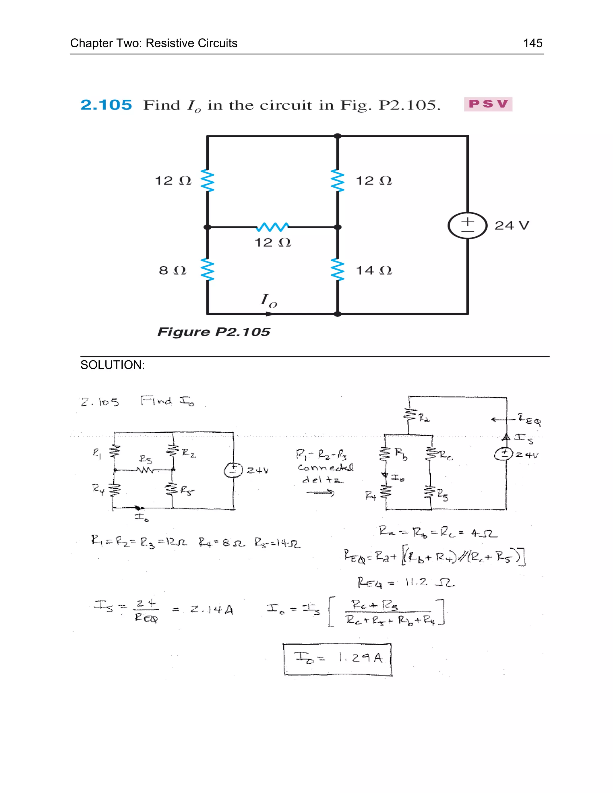 Chapter Two: Resistive Circuits   145




 SOLUTION:
 