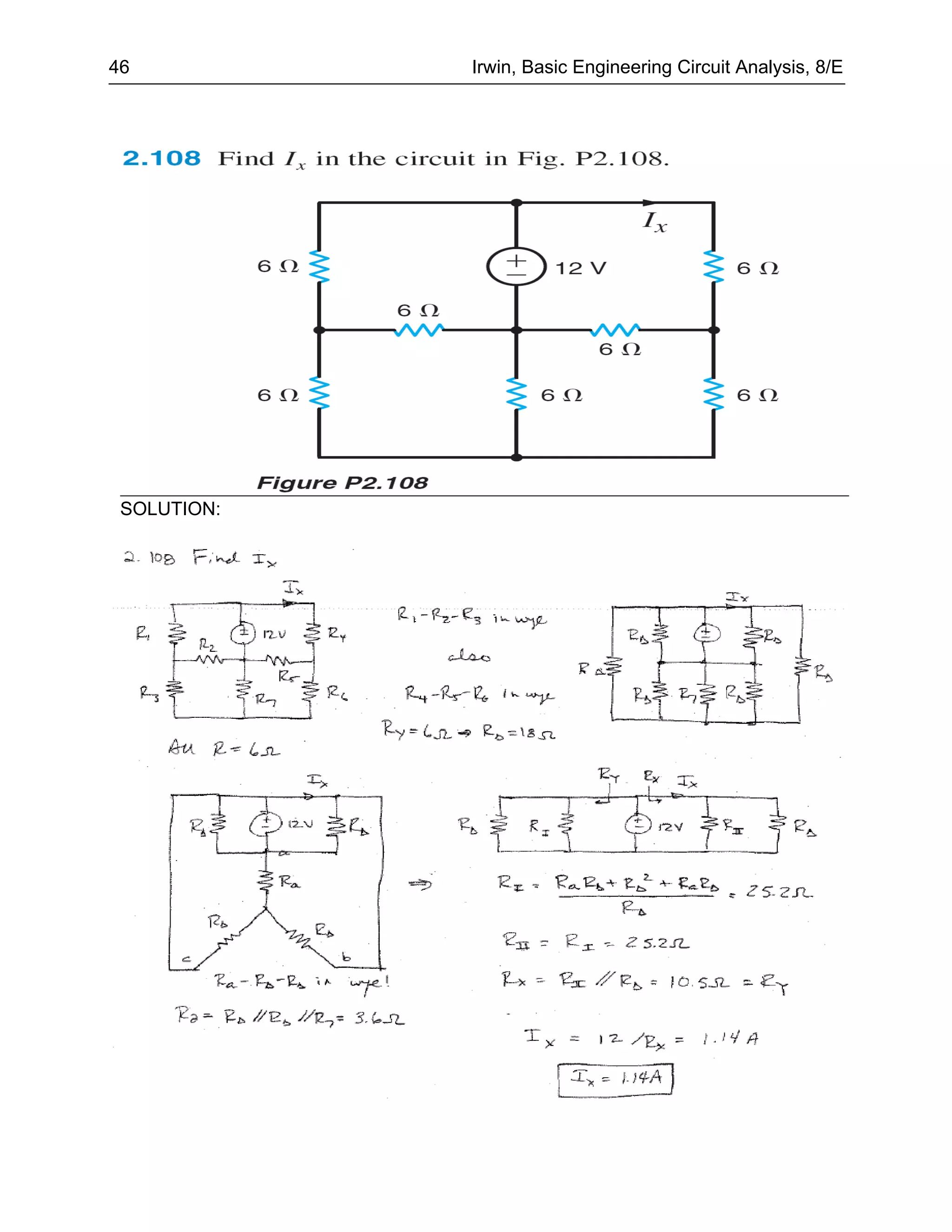 46           Irwin, Basic Engineering Circuit Analysis, 8/E




 SOLUTION:
 