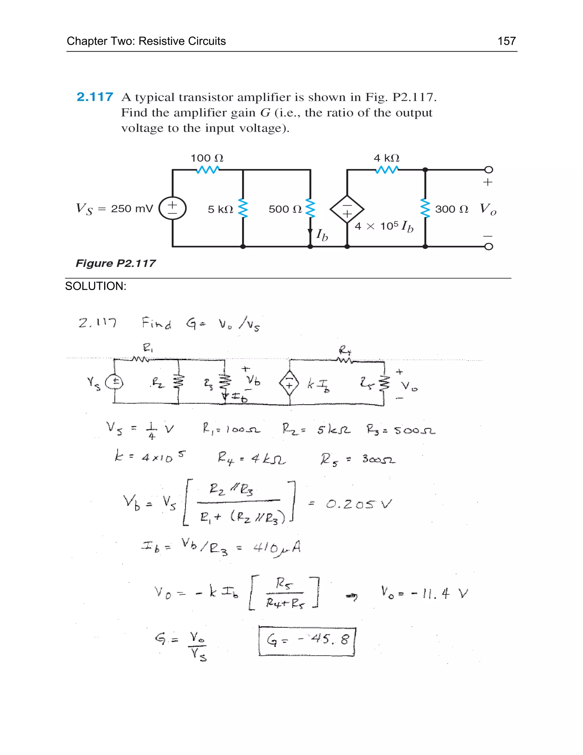 Chapter Two: Resistive Circuits   157




SOLUTION:
 