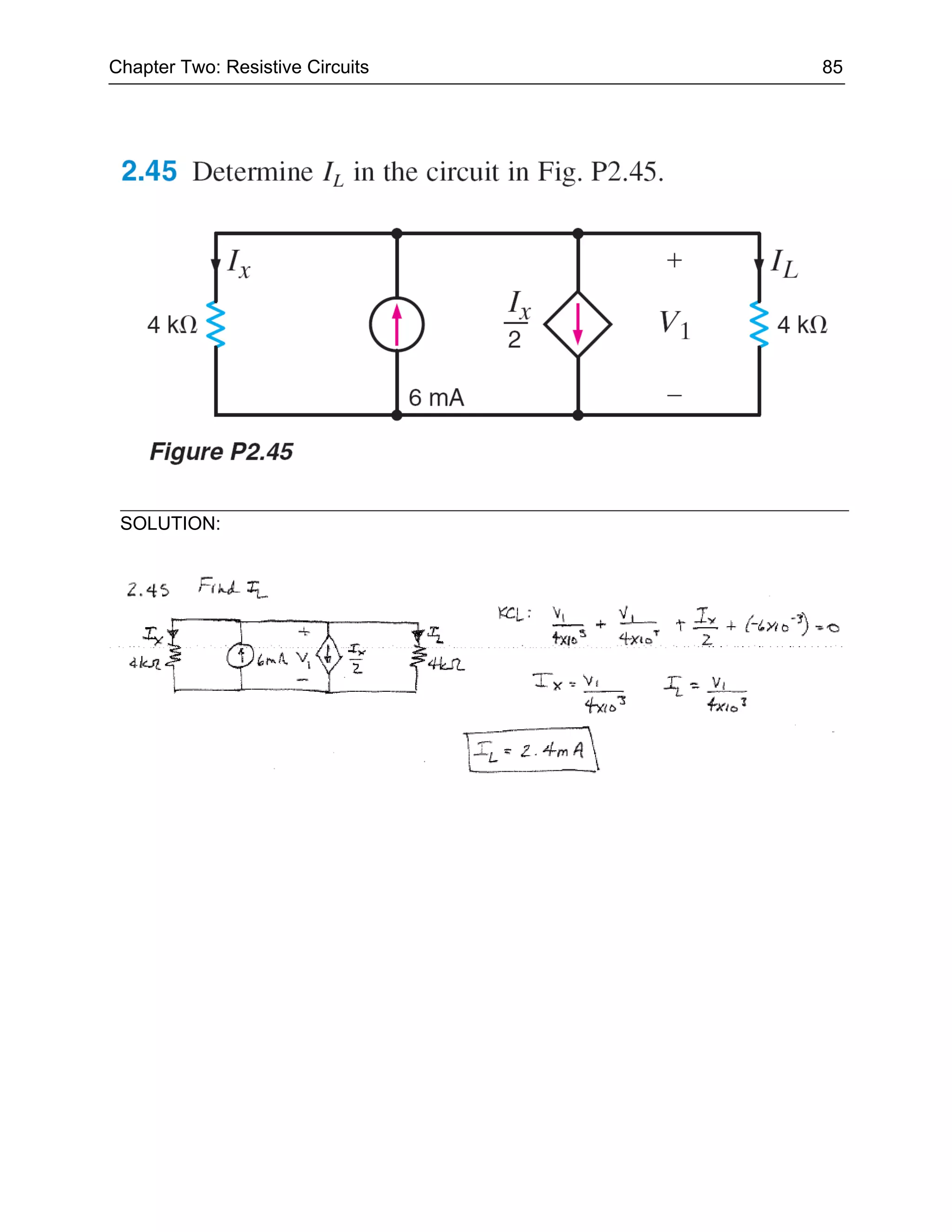 Chapter Two: Resistive Circuits   85




 SOLUTION:
 