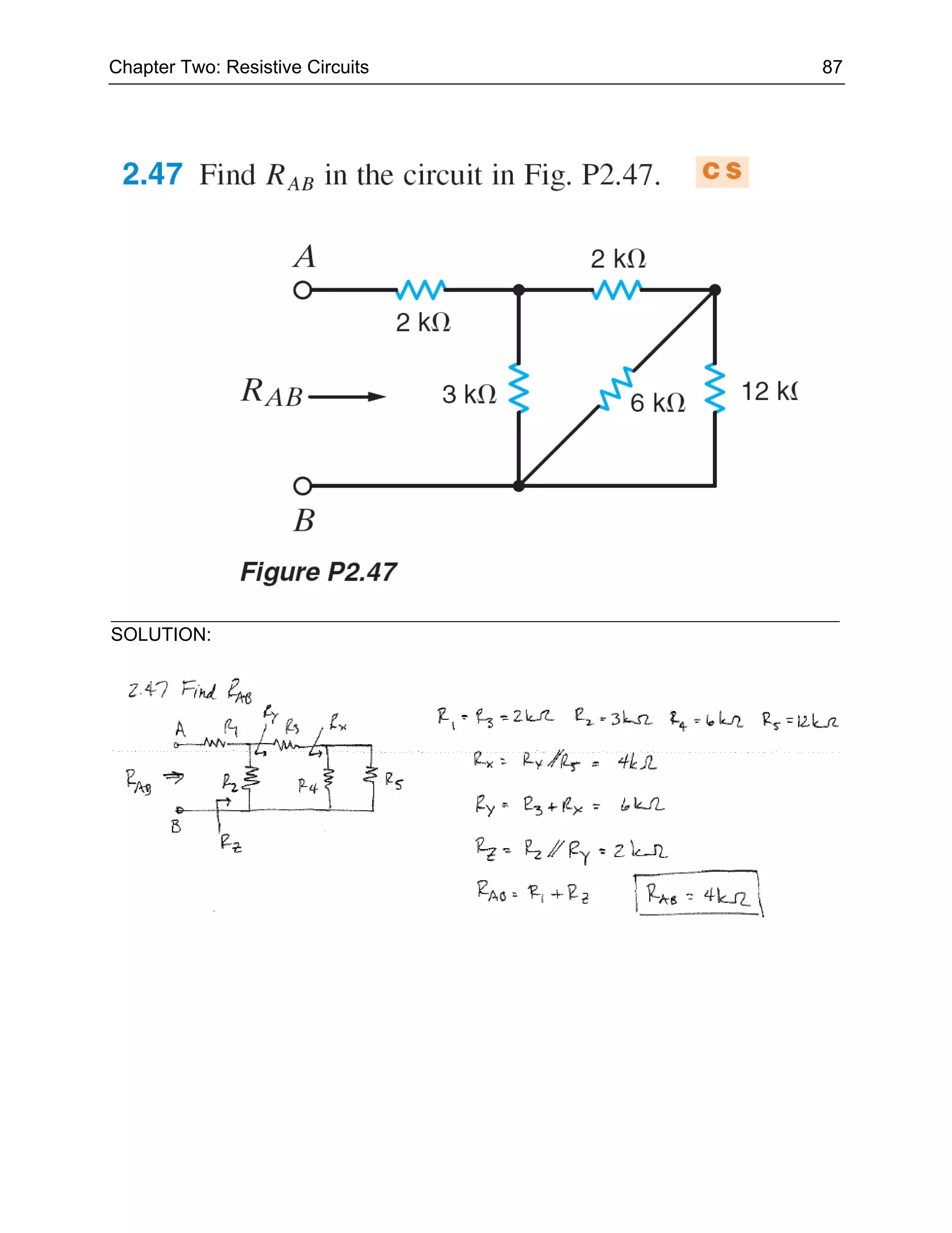 Chapter Two: Resistive Circuits   87




SOLUTION:
 