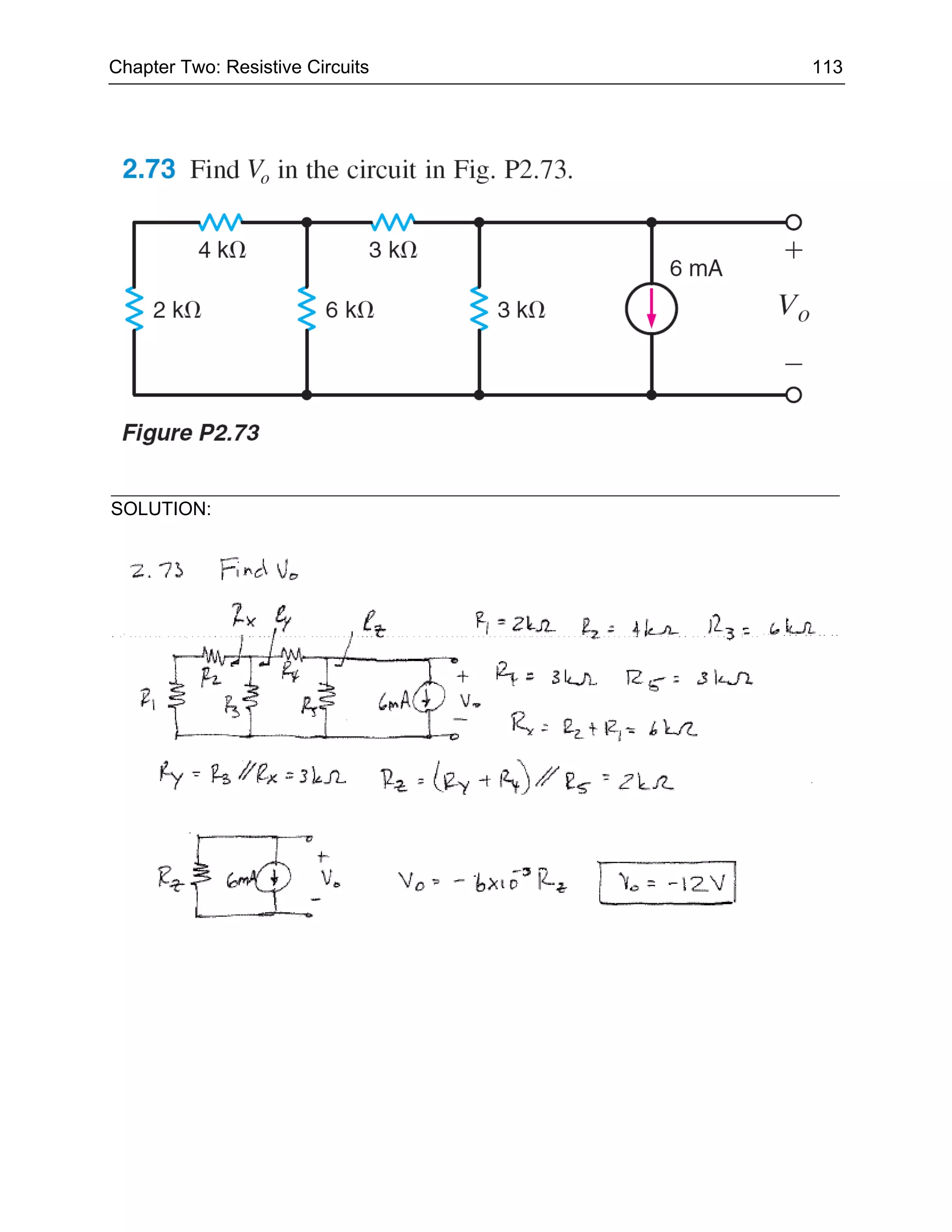 Chapter Two: Resistive Circuits   113




SOLUTION:
 