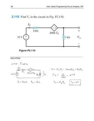 46          Irwin, Basic Engineering Circuit Analysis, 8/E




SOLUTION:
 