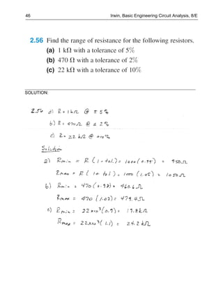 46          Irwin, Basic Engineering Circuit Analysis, 8/E




SOLUTION:
 