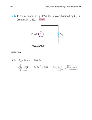 46           Irwin, Basic Engineering Circuit Analysis, 8/E




 SOLUTION:
 