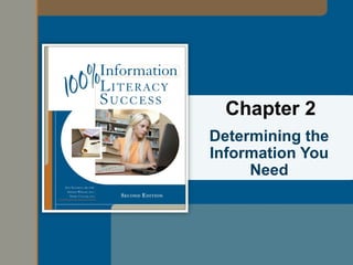 Chapter 2
Determining the
Information You
     Need
 