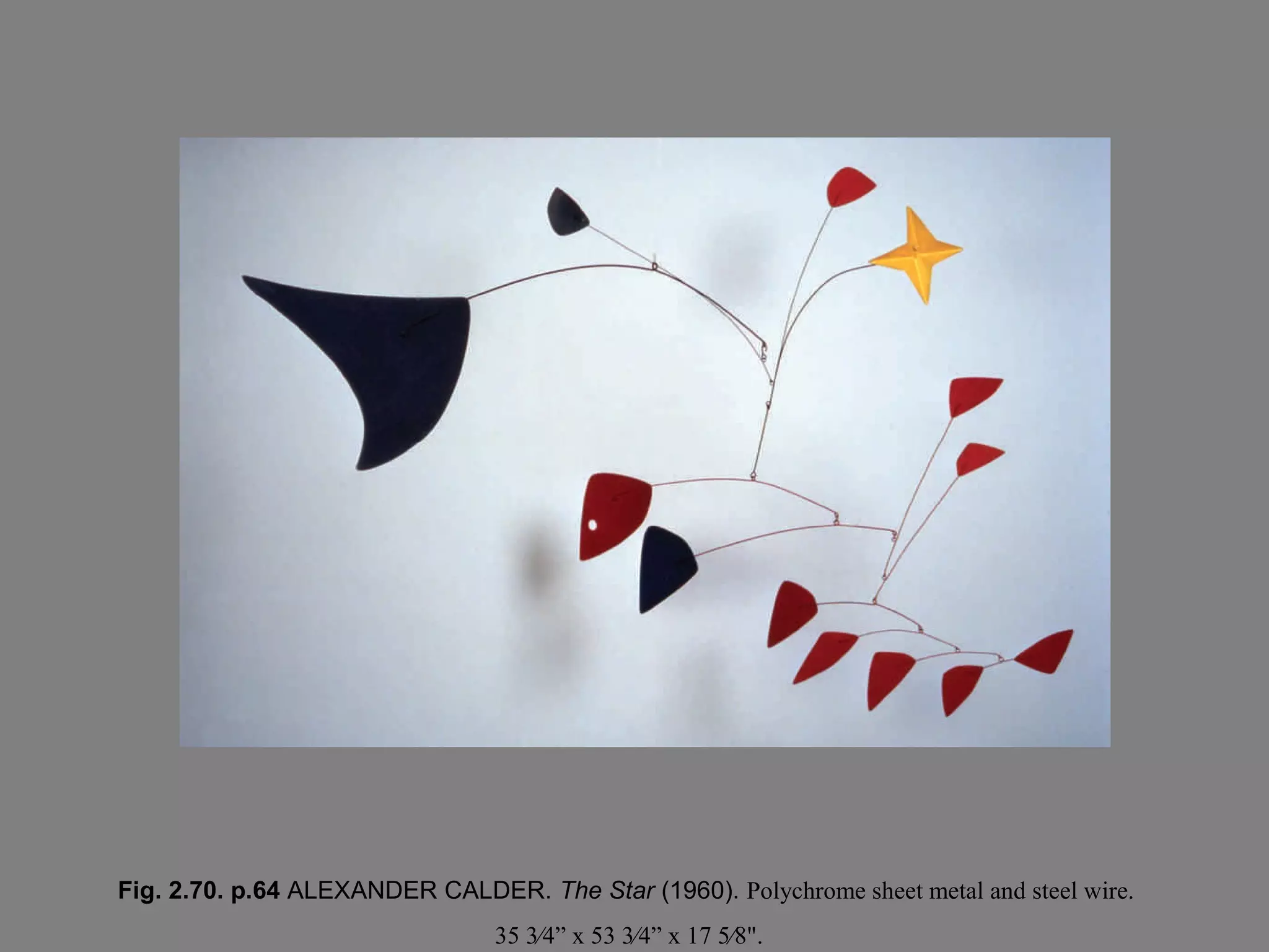 Fig. 2.70. p.64 ALEXANDER CALDER. The Star (1960). Polychrome sheet metal and steel wire.
                                 35 3⁄4” x 53 3⁄4” x 17 5⁄8".
 