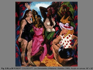 Fig. 2.20, p.38 ROBERT COLESCOTT. Les Demoiselles d’Alabama: Vestidas (1985). Acrylic on canvas. 96” x 92”
 
