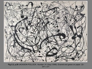 Fig 2.2, p.29 JACKSON POLLOCK. Number 14: Gray (1948). Enamel and gesso on paper. 22-
                                   3/4” x 31”.
 