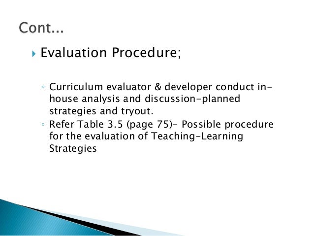 stage of curriculum development and evaluation in updating the entire u2026