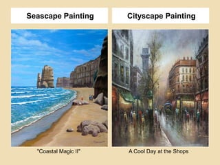Seascape Painting Cityscape Painting
"Coastal Magic II" A Cool Day at the Shops
 