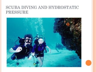 SCUBA DIVING AND HYDROSTATIC
PRESSURE
 