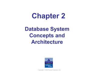 Copyright © 2004 Pearson Education, Inc.
Chapter 2
Database System
Concepts and
Architecture
 