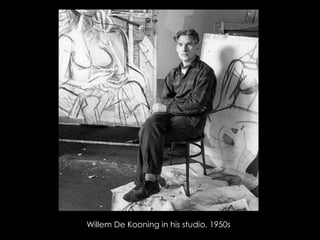 Willem De Kooning in his studio, 1950s

 