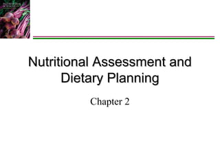Nutritional Assessment and
Dietary Planning
Chapter 2

 