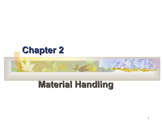 1
Chapter 2Chapter 2
Material HandlingMaterial Handling
 