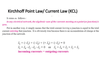 Kirchhoff Point Law/ Current Law (KCL) 
 