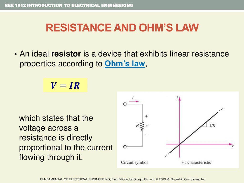 Chapter 2: Fundamentals of Electric Circuit