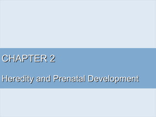 CHAPTER 2CHAPTER 2
Heredity and Prenatal DevelopmentHeredity and Prenatal Development
 